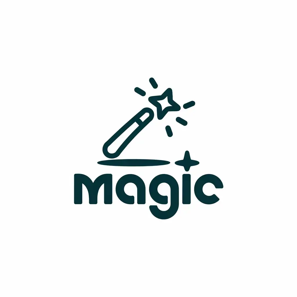 a vector logo design,with the text "magic", main symbol:magic,Moderate,clear background