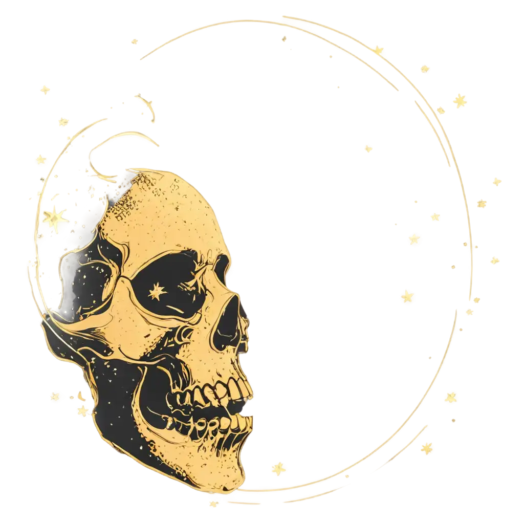 Mystical-Celestial-Golden-Skull-PNG-with-Cosmic-and-Occult-Themes