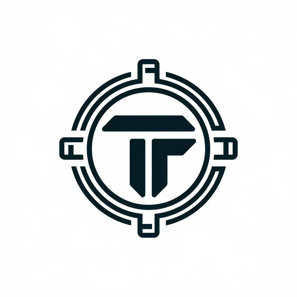 LOGO Design for TF Circular Icon with Creative Feelings for Technology Industry