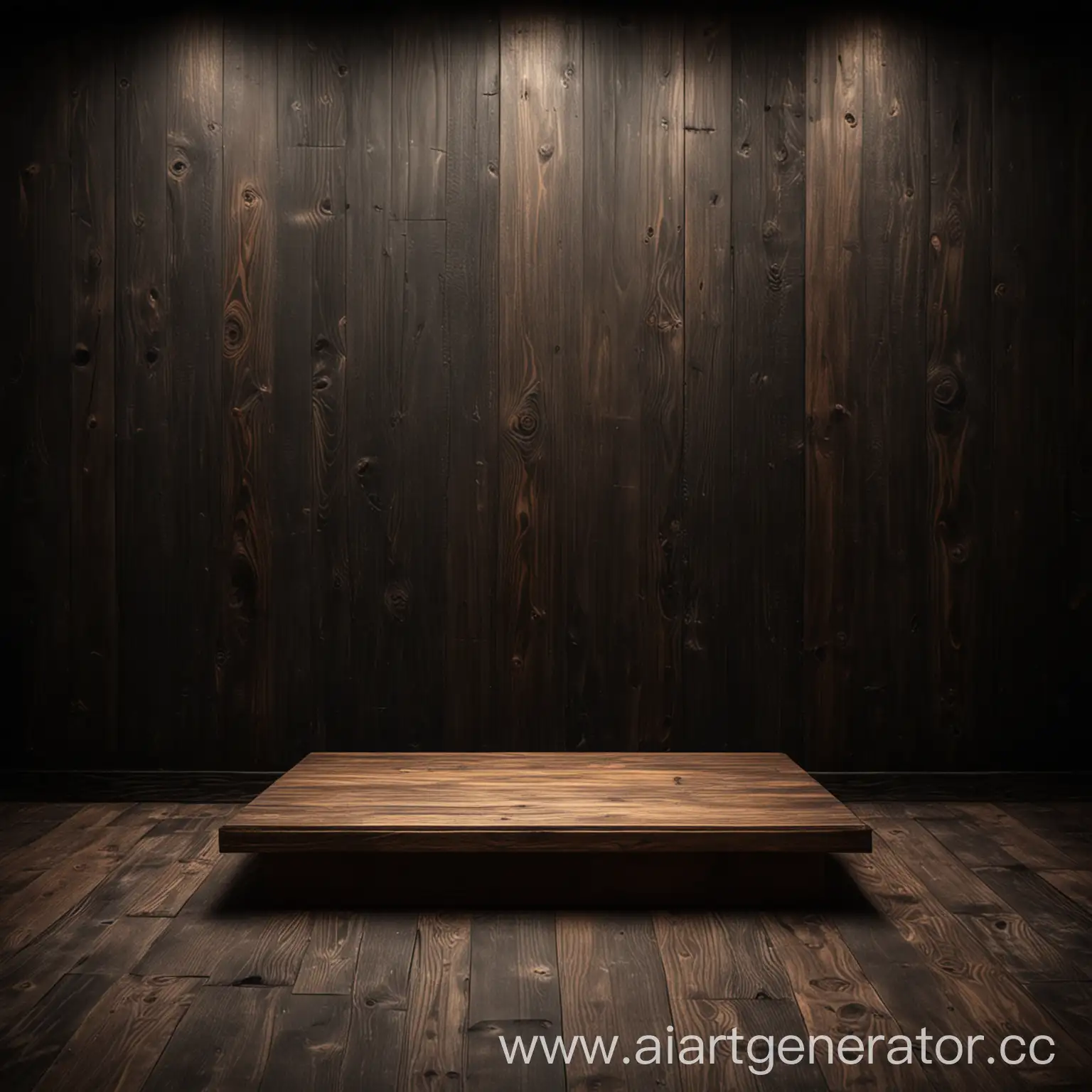 Dark-Wooden-Background-with-Low-Empty-Podium