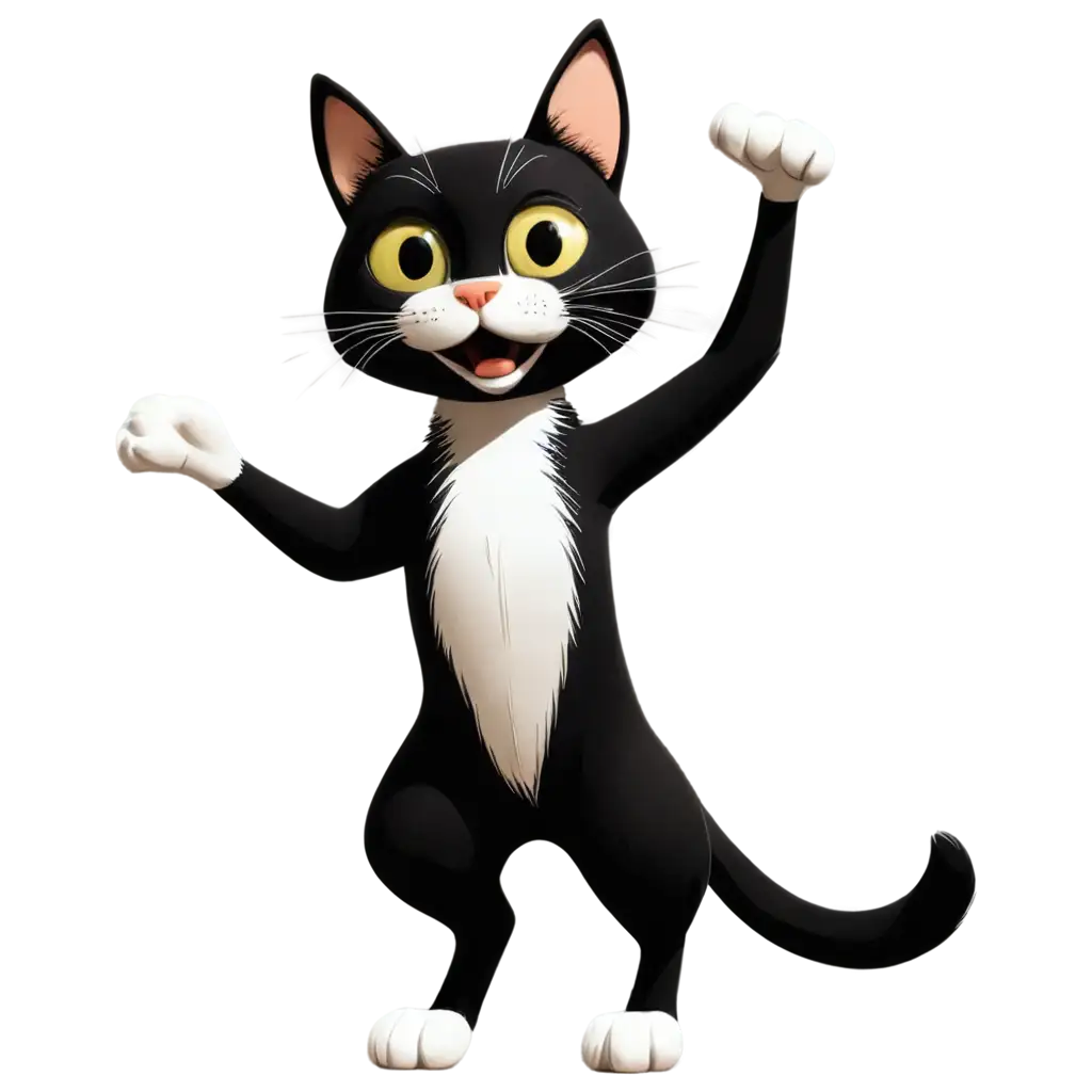 Playful-Black-and-White-Cartoon-Cat-PNG-for-Creative-Use