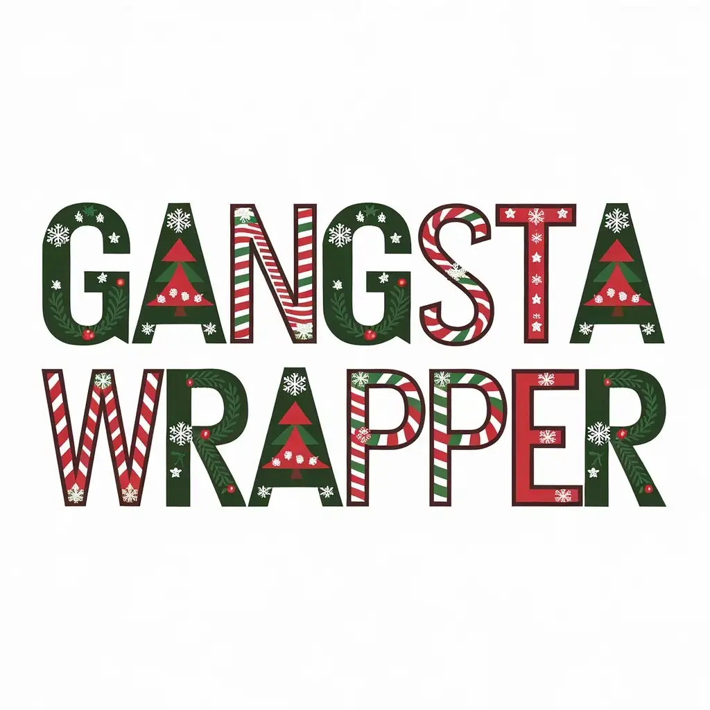 HolidayThemed Typography with Gangsta Wrapper Style