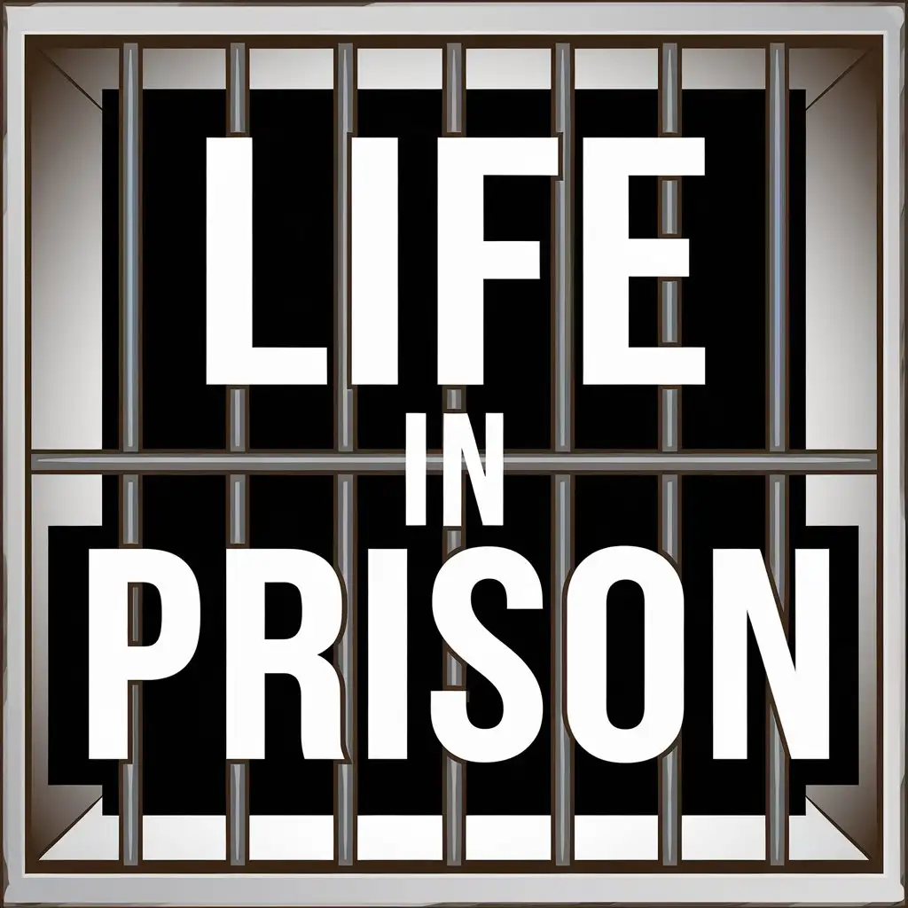 LOGO Design for Life in Prison Text Enclosed in Cell with Clear Background