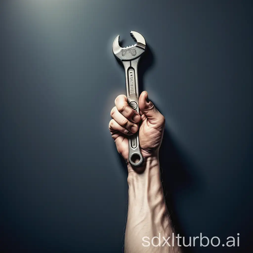 Hand with wrench