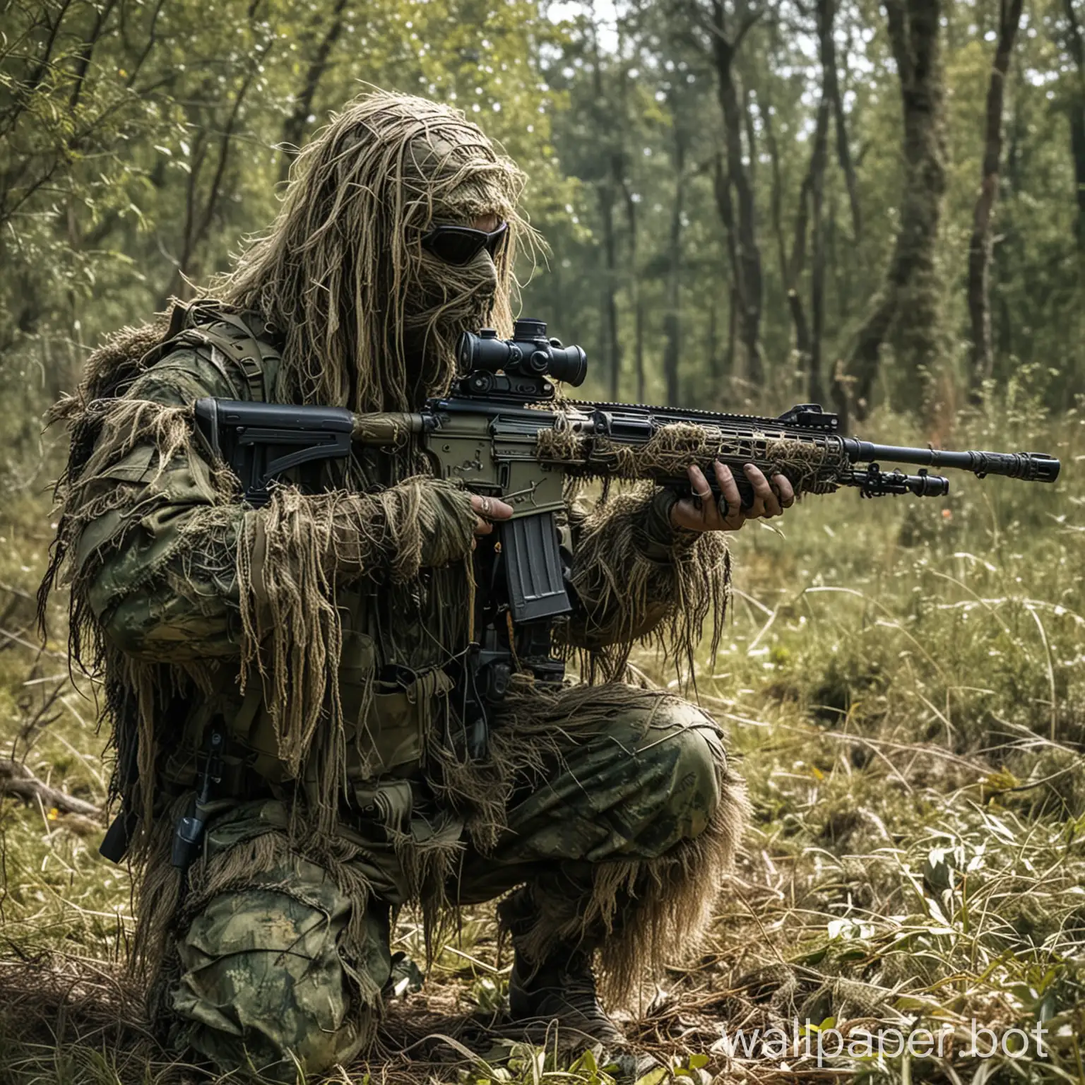 ghillie suit sniper