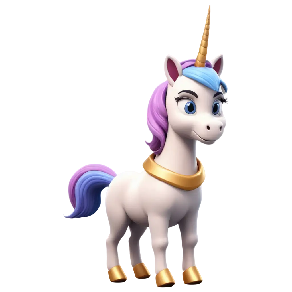 Fantasy-Unicorn-Cartoon-Style-3D-PNG-Image-Magical-and-Whimsical-Illustration