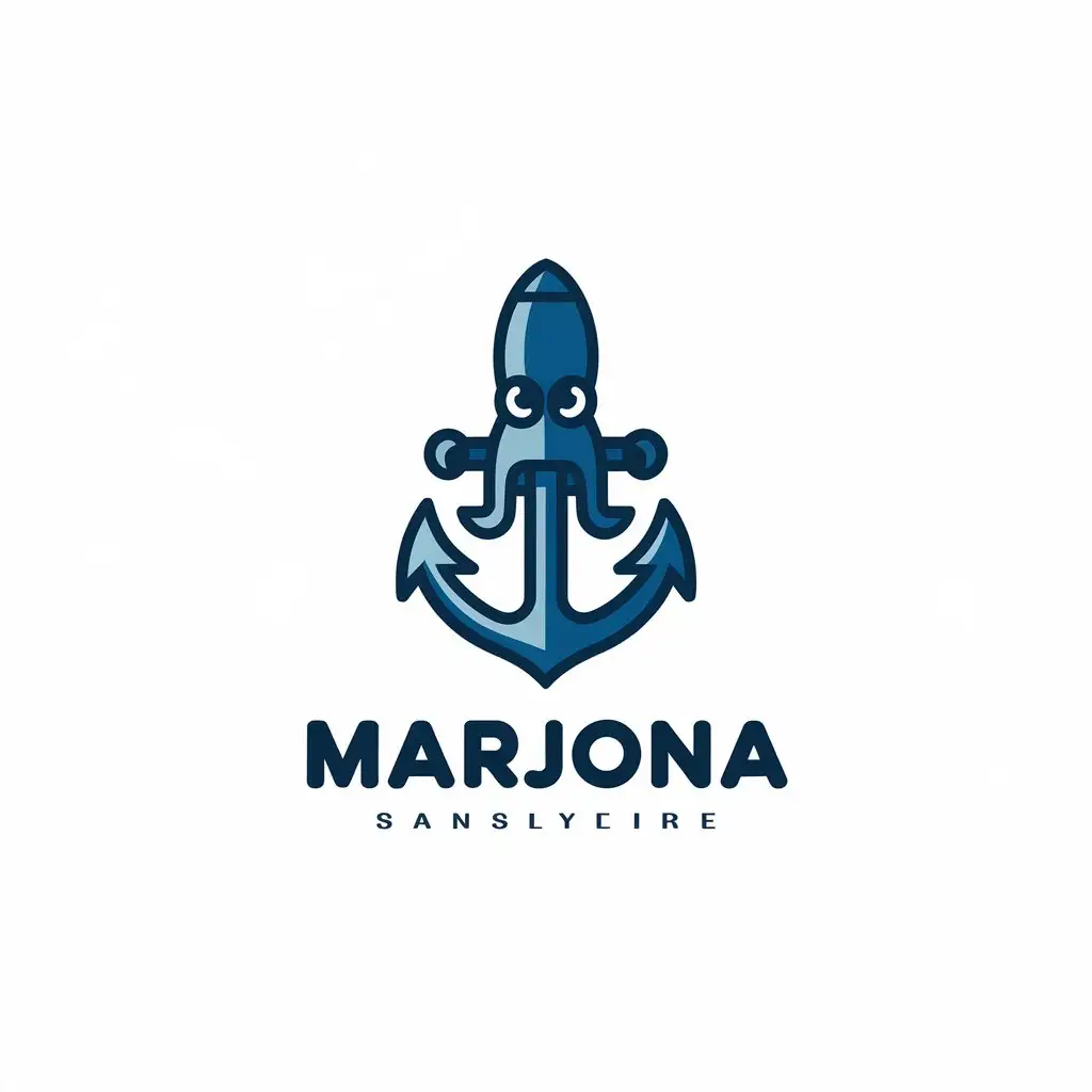 a vector logo design,with the text "Marjona", main symbol:squid,Moderate,be used in Eda industry,clear background