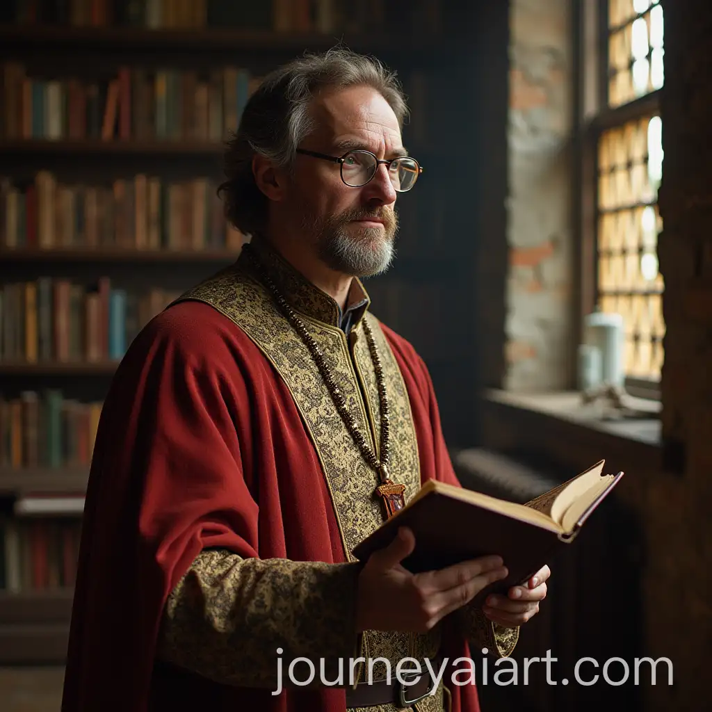 Medieval-Scholar-in-a-Stone-Library-with-Ancient-Tomes
