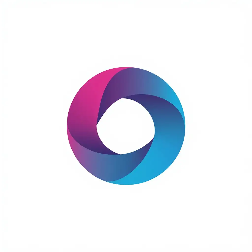 LOGO Design for Minimalist Abstract Symbol with Geometric Lines Deep Purple to Vibrant Blue Gradient Circle Shape