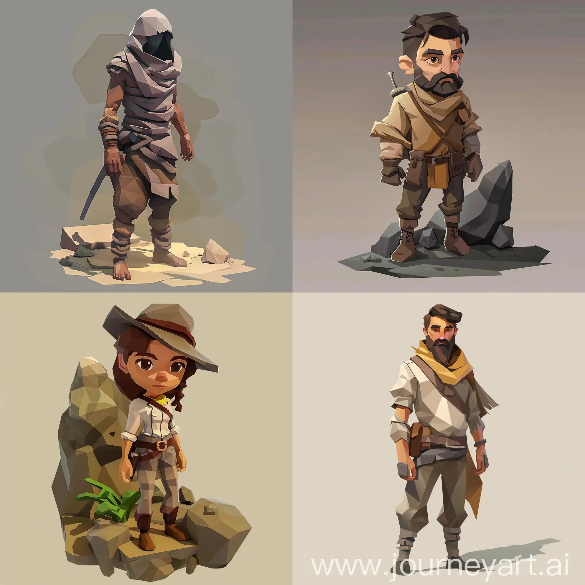 Archaeologist-Character-in-Low-Poly-Style-Exploration