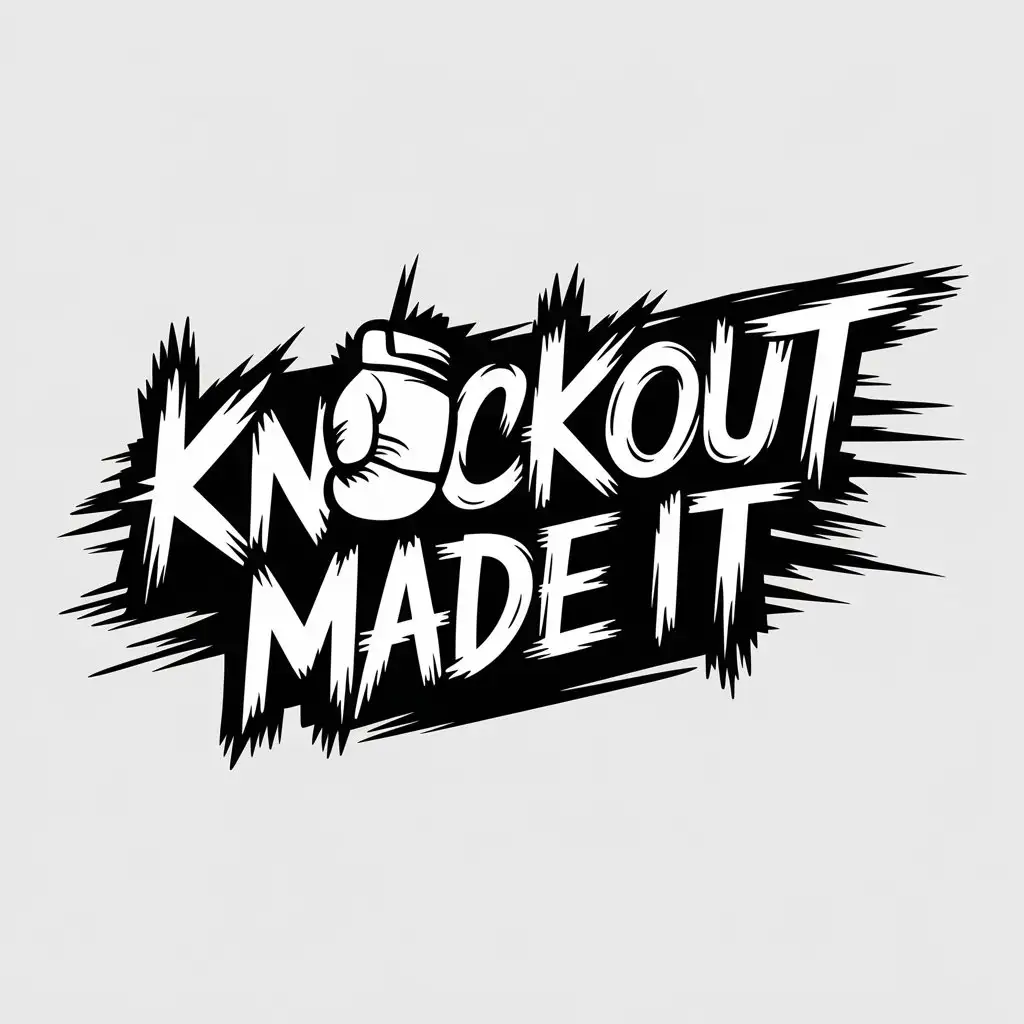 LOGO Design for Knockout Made It Bold HandDrawn Brushstroke Font with Graffiti Inspiration