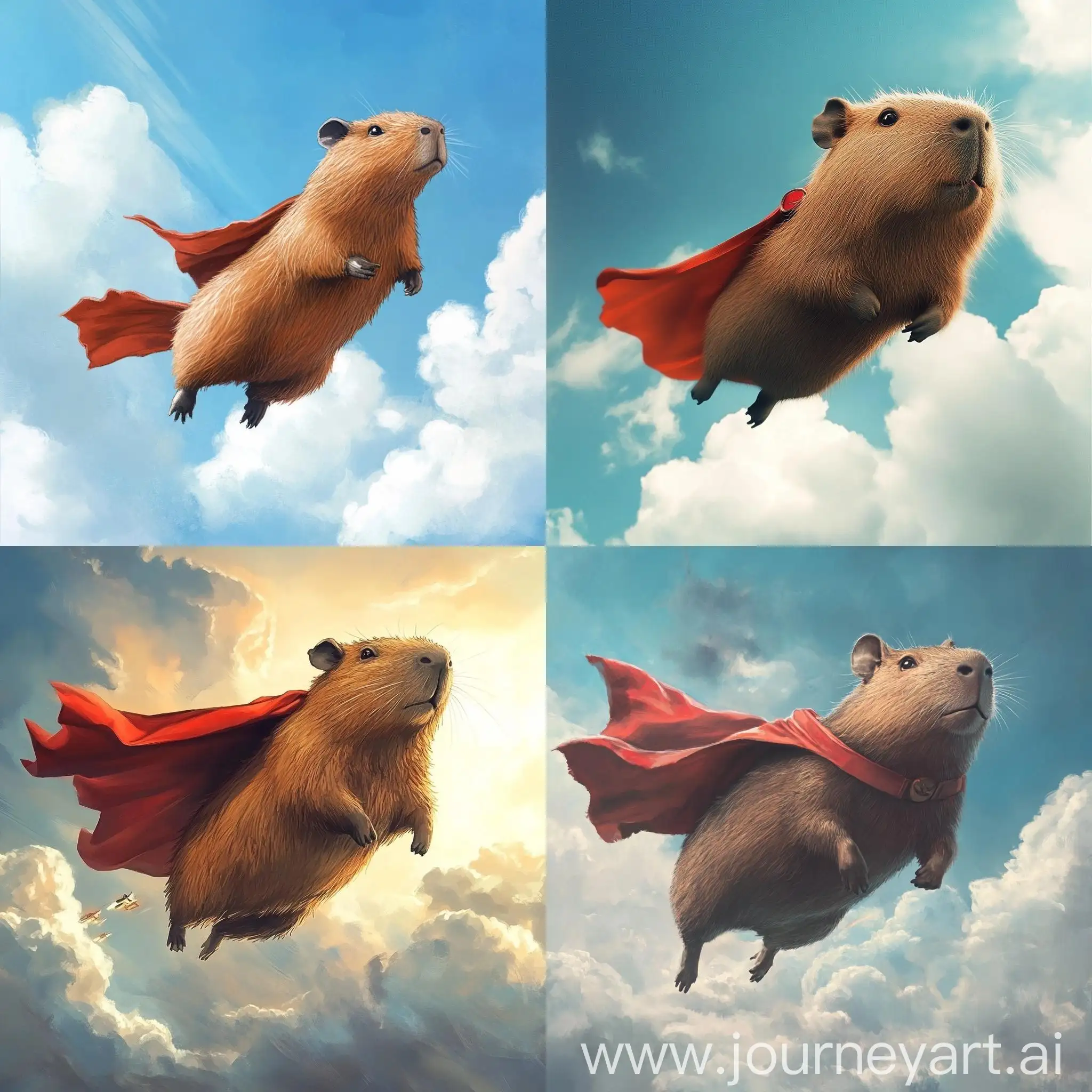 Superhero-Capybara-Flying-in-the-Sky