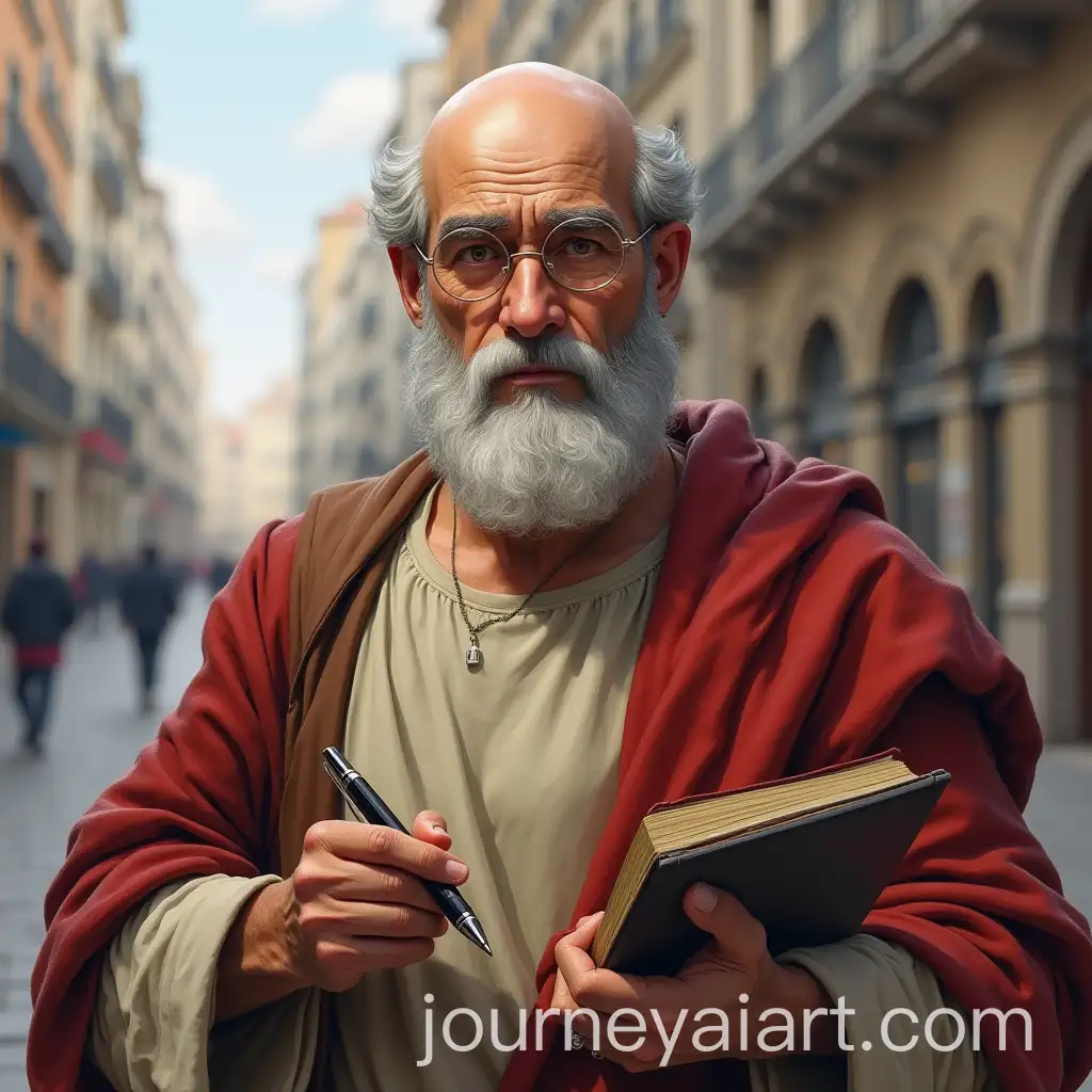 Modern-Depiction-of-Saint-Paul-the-Apostle-in-Urban-Setting