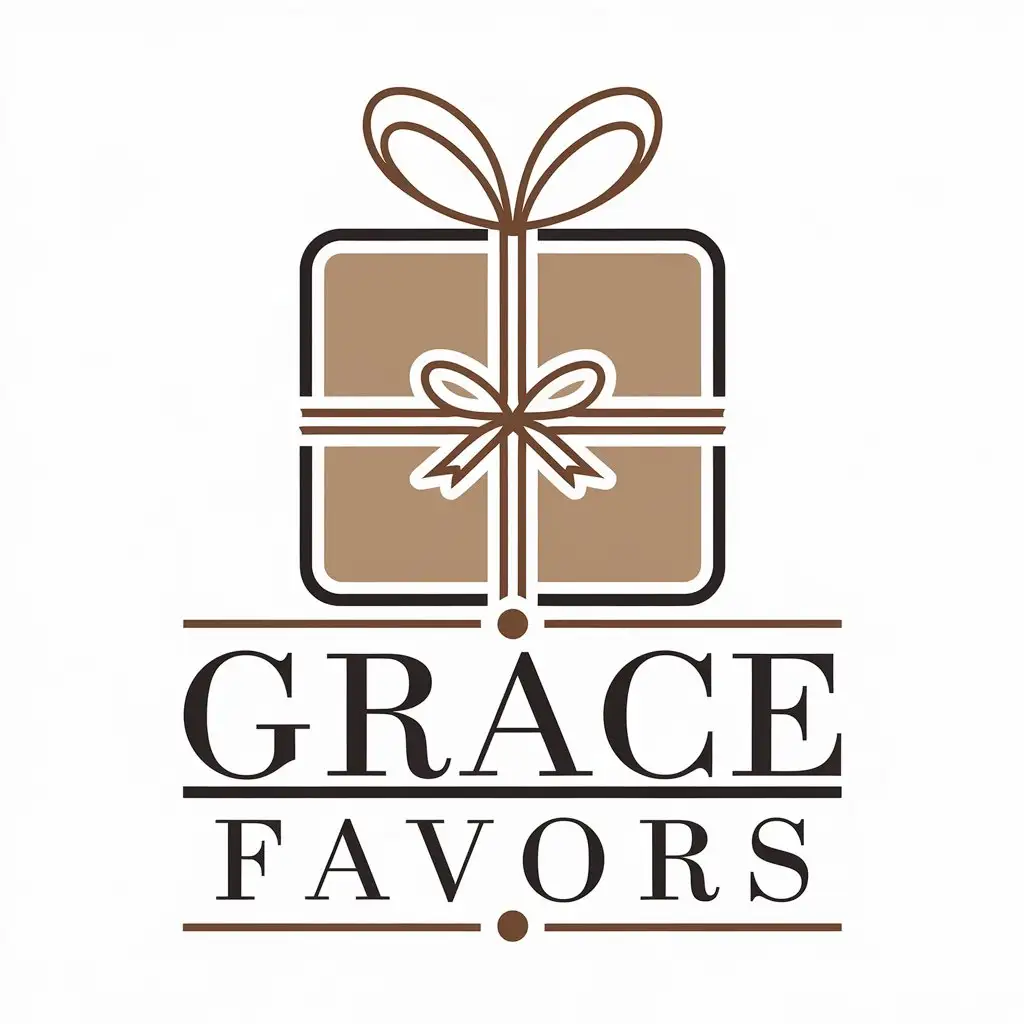 a vector logo design,with the text "Grace Favors", main symbol:gift,Moderate,clear background