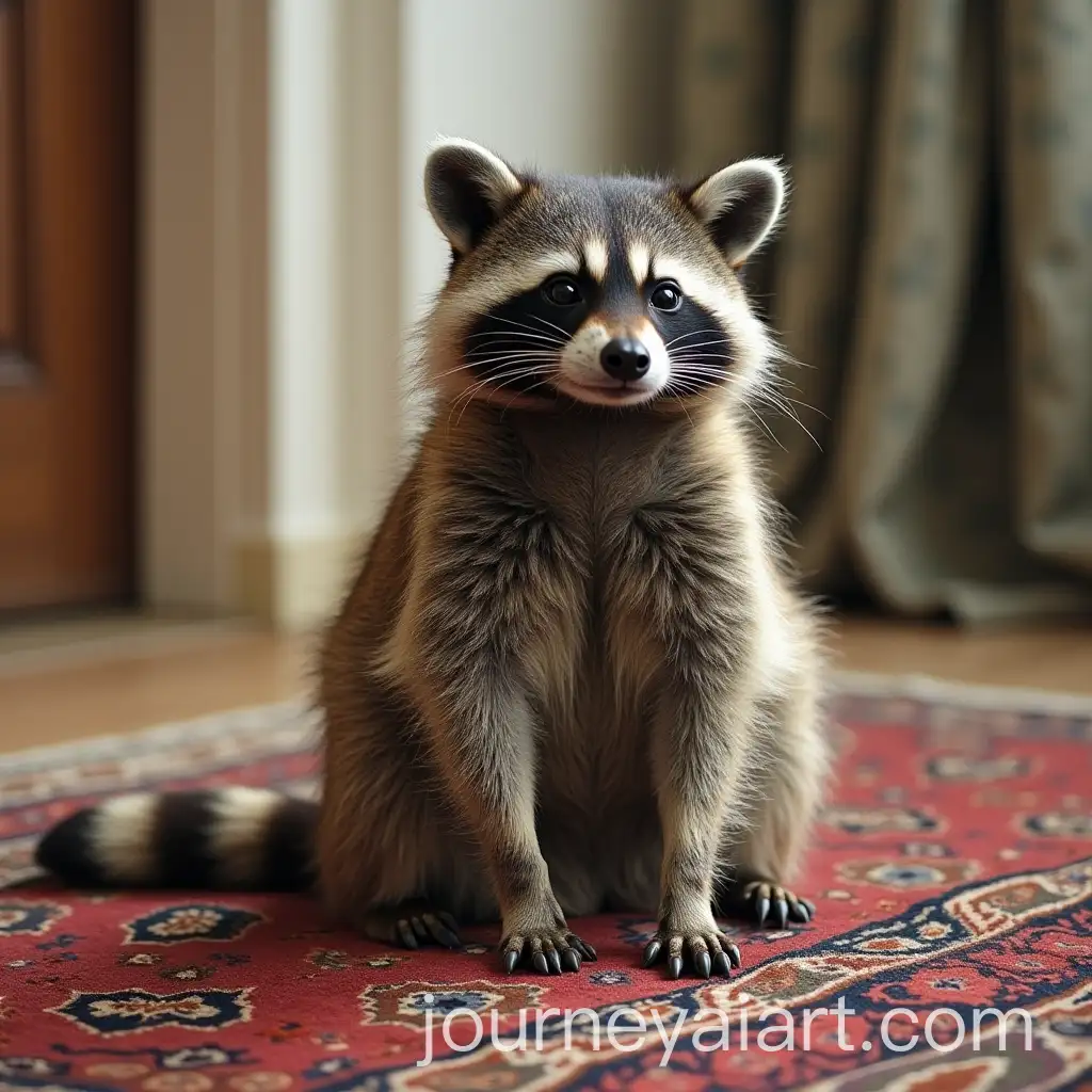 Raccoon-Meditating-on-a-Rug-in-Peaceful-Setting