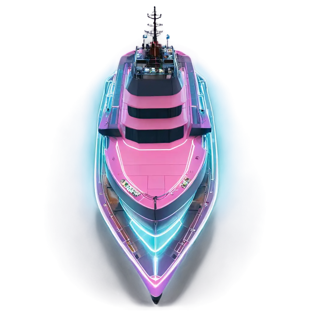 Vibrant-Neon-Colored-Ship-from-Above-HighQuality-PNG-Image-for-Enhanced-Visual-Appeal