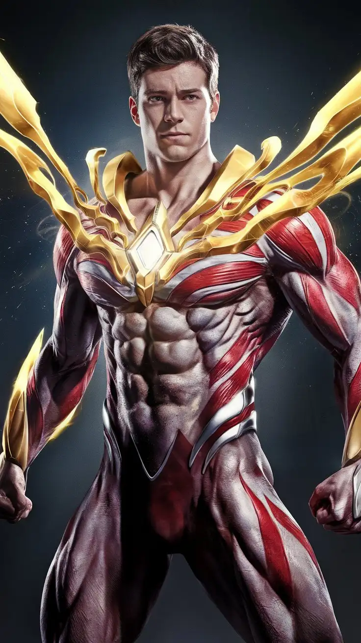 19YearOld-Man-Transformed-into-a-Muscular-Ultraman-with-Luminous-Golden-Power