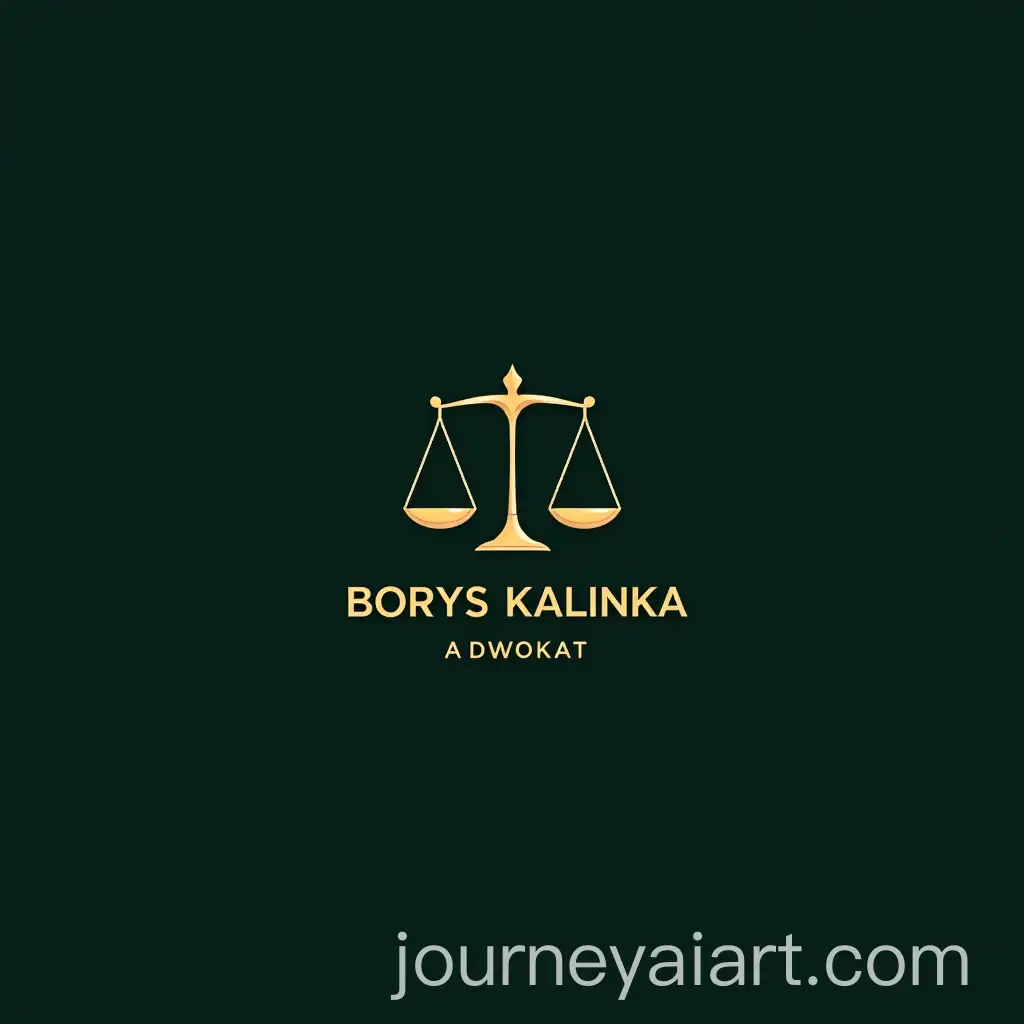 Law-Firm-Logo-with-Scale-Symbol-and-Name-BORYS-KALINKA-in-Yellow-and-Gold
