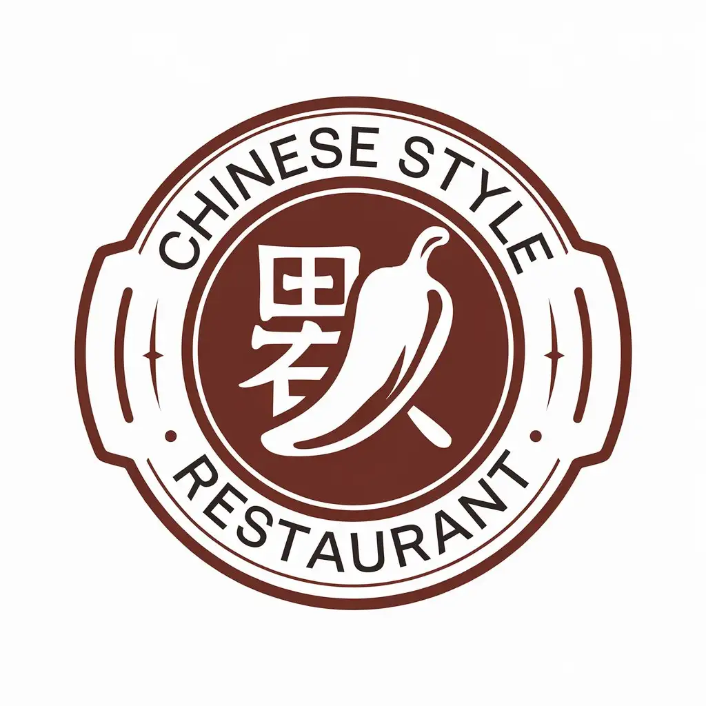 a vector logo design,with the text "Chinese style, restaurant", main symbol:chili pepper,Moderate,be used in Restaurant industry,clear background