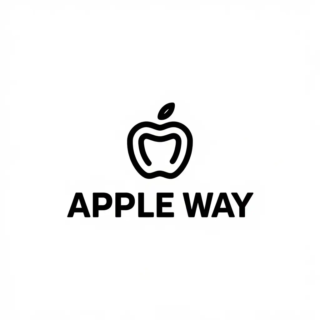 LOGO Design for Apple Way Modern Apple Symbol on Clear Background