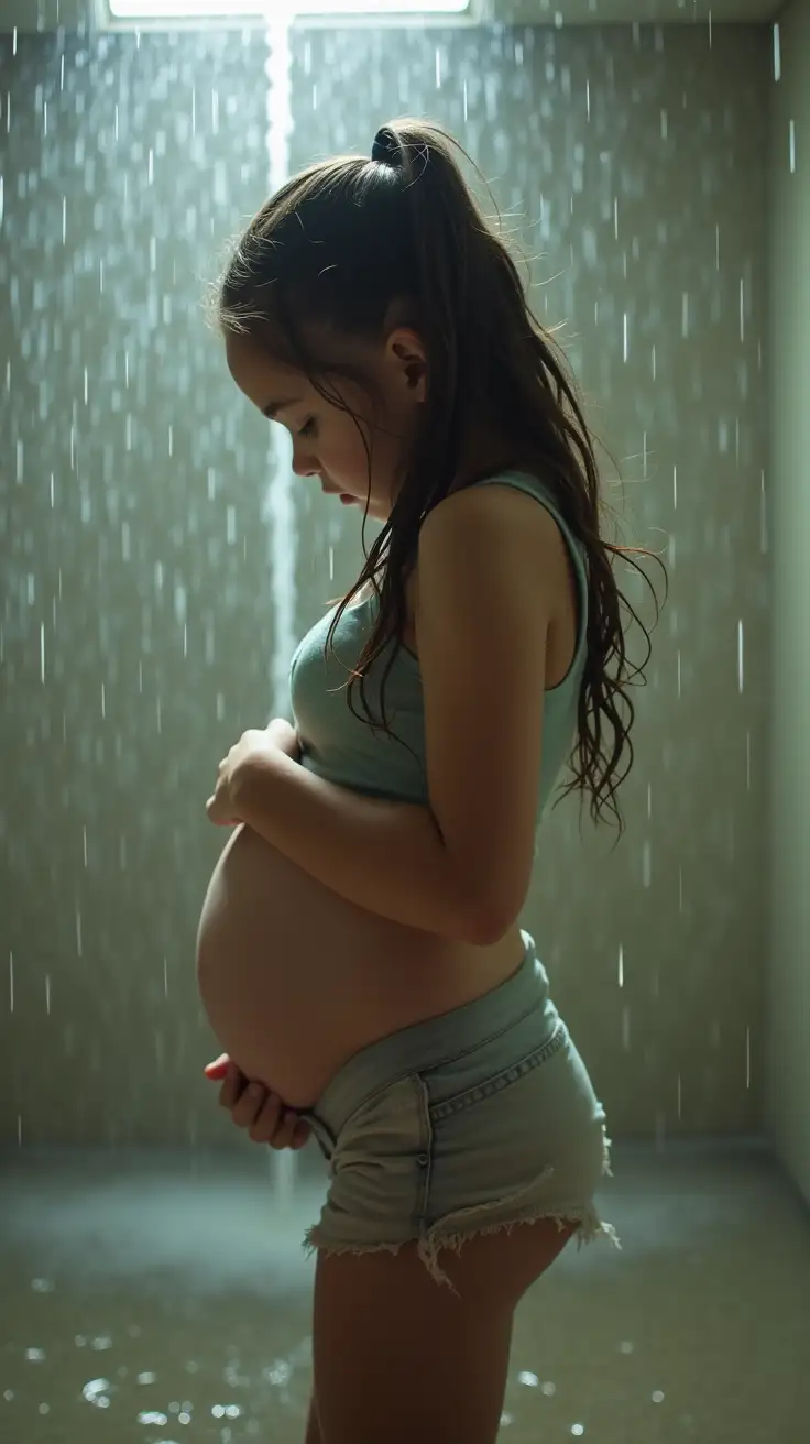 Pregnant-Girl-Floating-in-MidAir-at-School-Bath