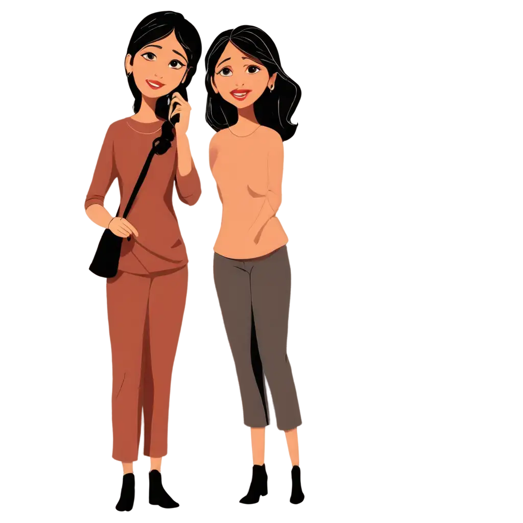 Indian-Women-Talking-on-Phone-HighQuality-PNG-Image-for-Versatile-Use