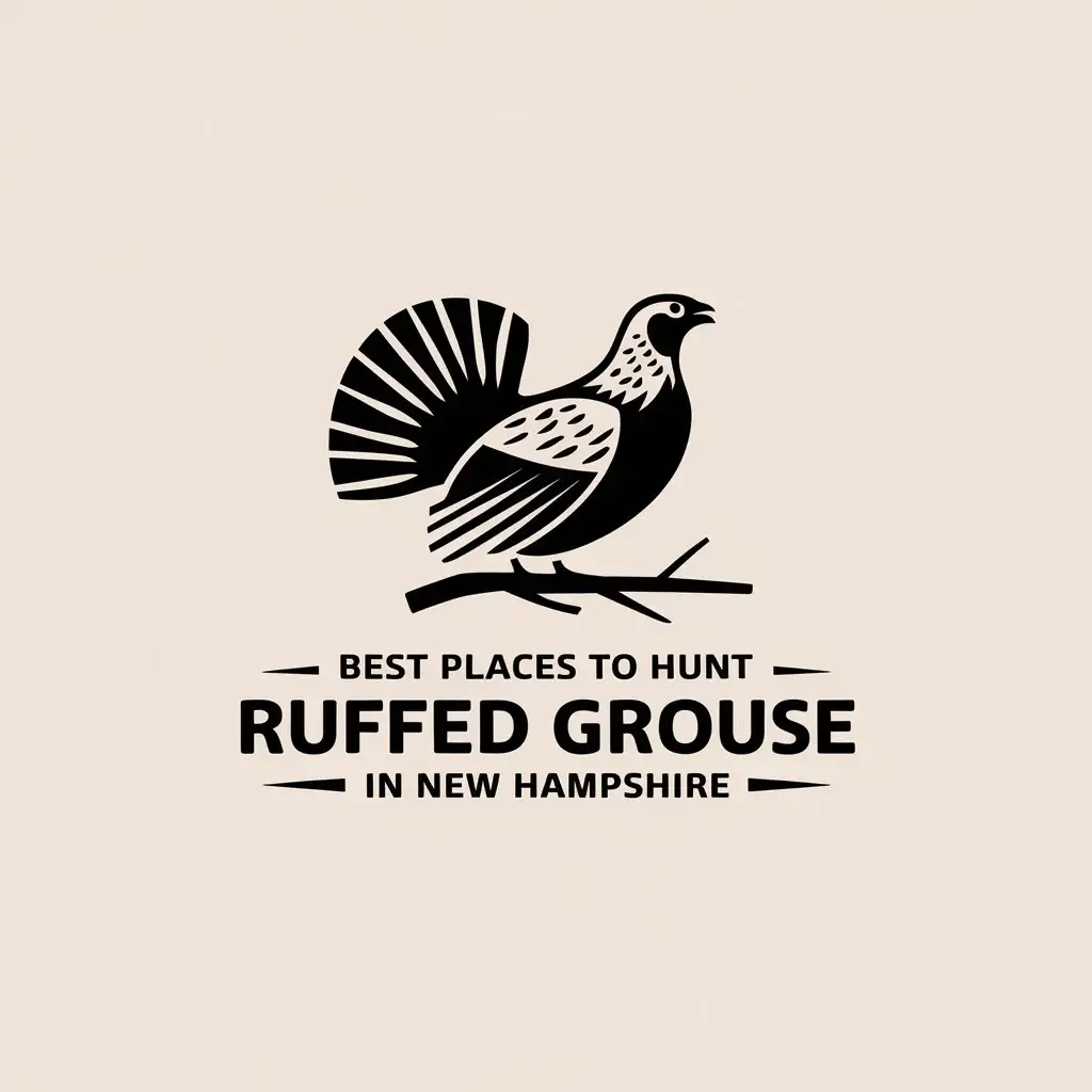 LOGO Design for Best Places to Hunt Ruffed Grouse in New Hampshire Minimalistic Ruffed Grouse Symbol with Clear Background