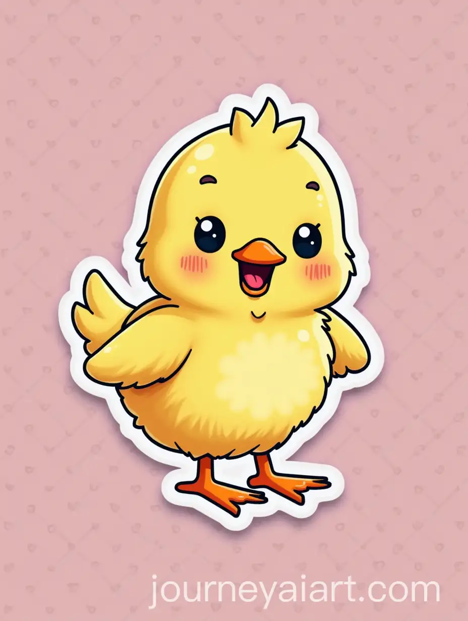 Playful-Stickers-Featuring-a-Chick-with-Fun-Descriptions