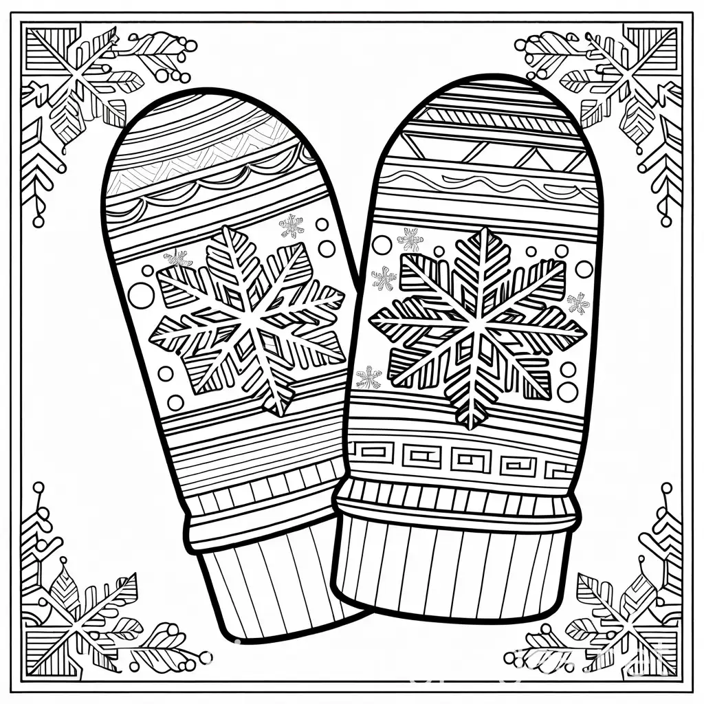 Simplicity-of-Snowflake-Patterned-Mittens-for-Kids