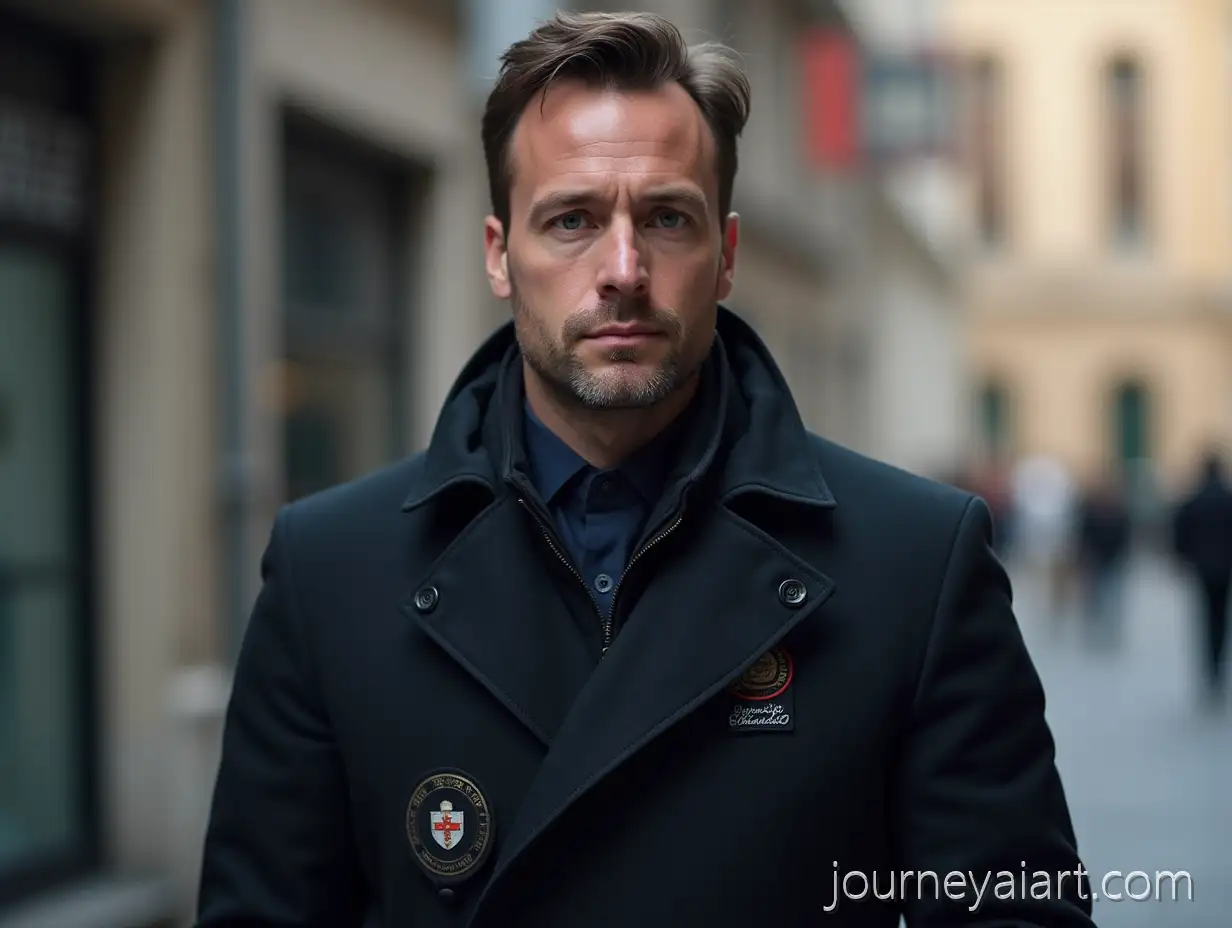 French-SSIAP-Security-Agent-in-Professional-Coat-on-Duty