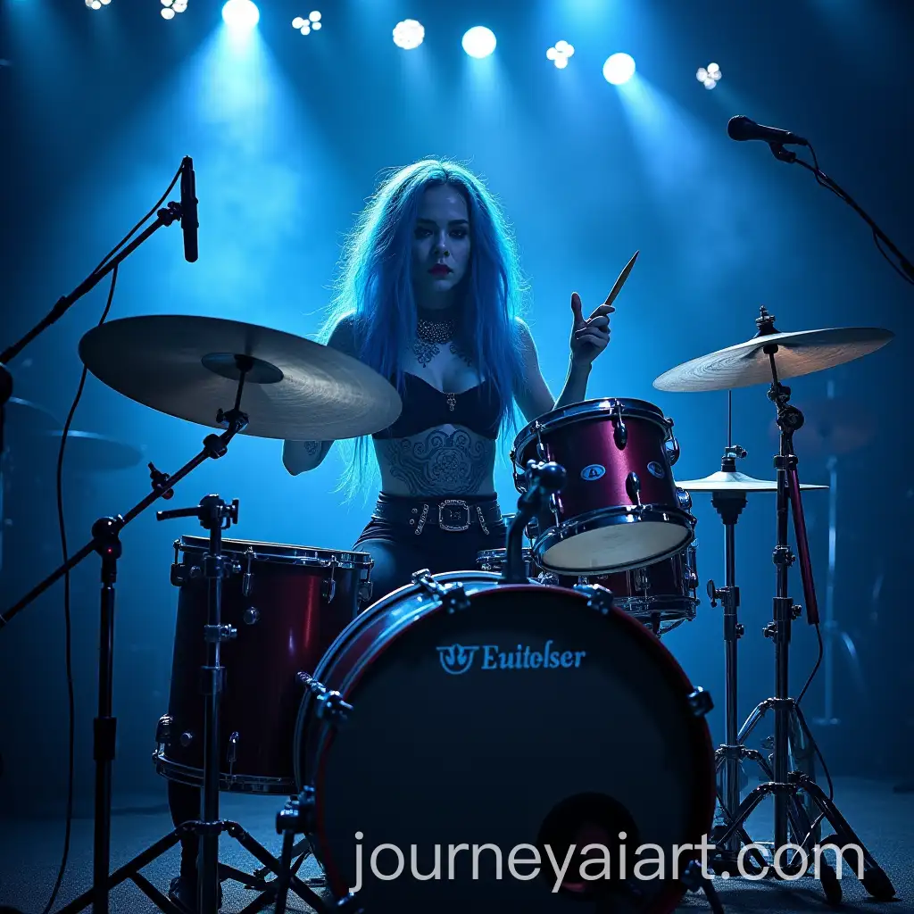 Mistress-of-Thunder-Drummer-Performing-Live-with-Blue-Hair-and-Thunderous-Energy