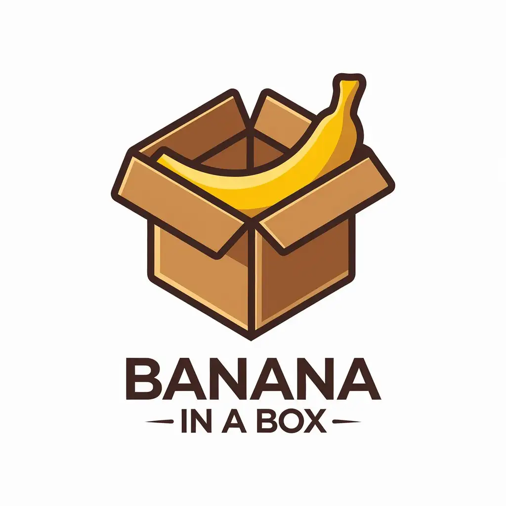 LOGO Design for Banana in a Box Modern Vector Design with Banana Symbol on Clear Background