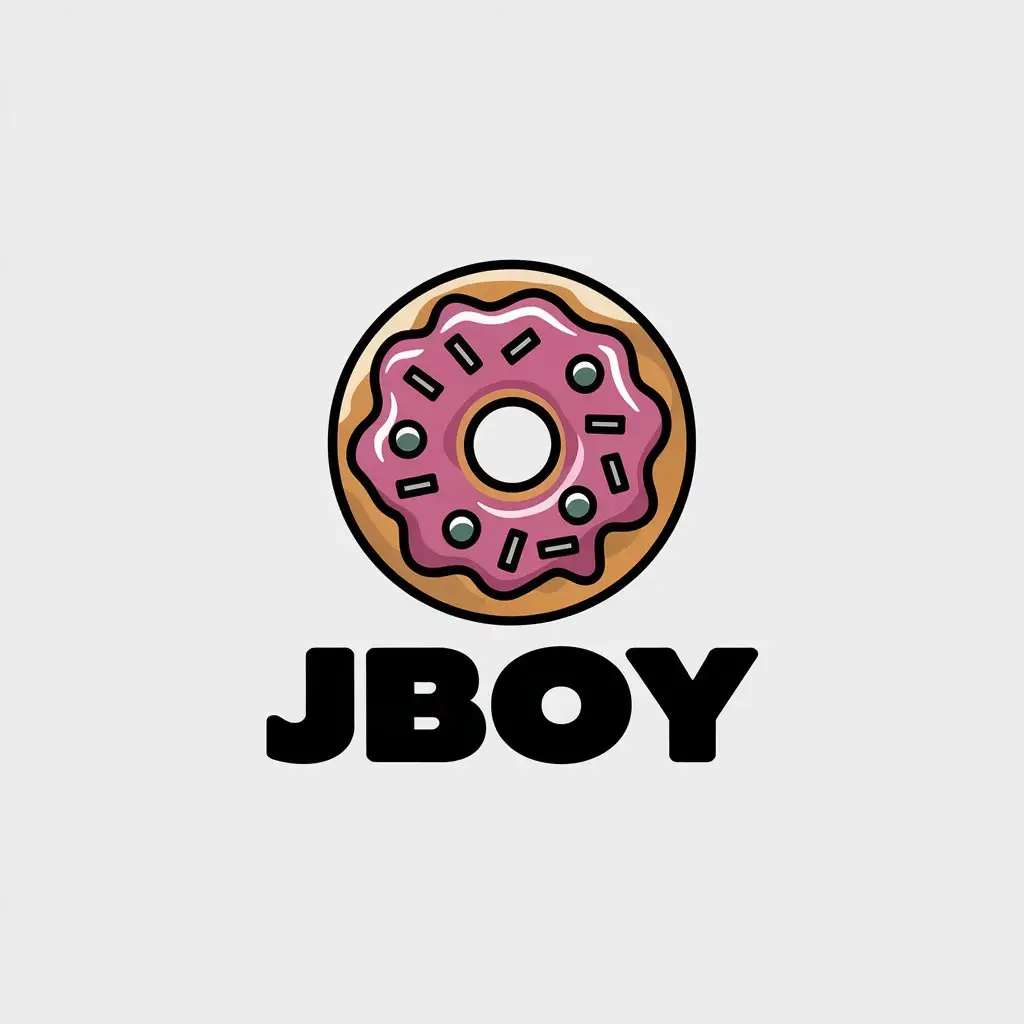 a vector logo design,with the text "JBoy", main symbol:Donut Pizza,Moderate,clear background