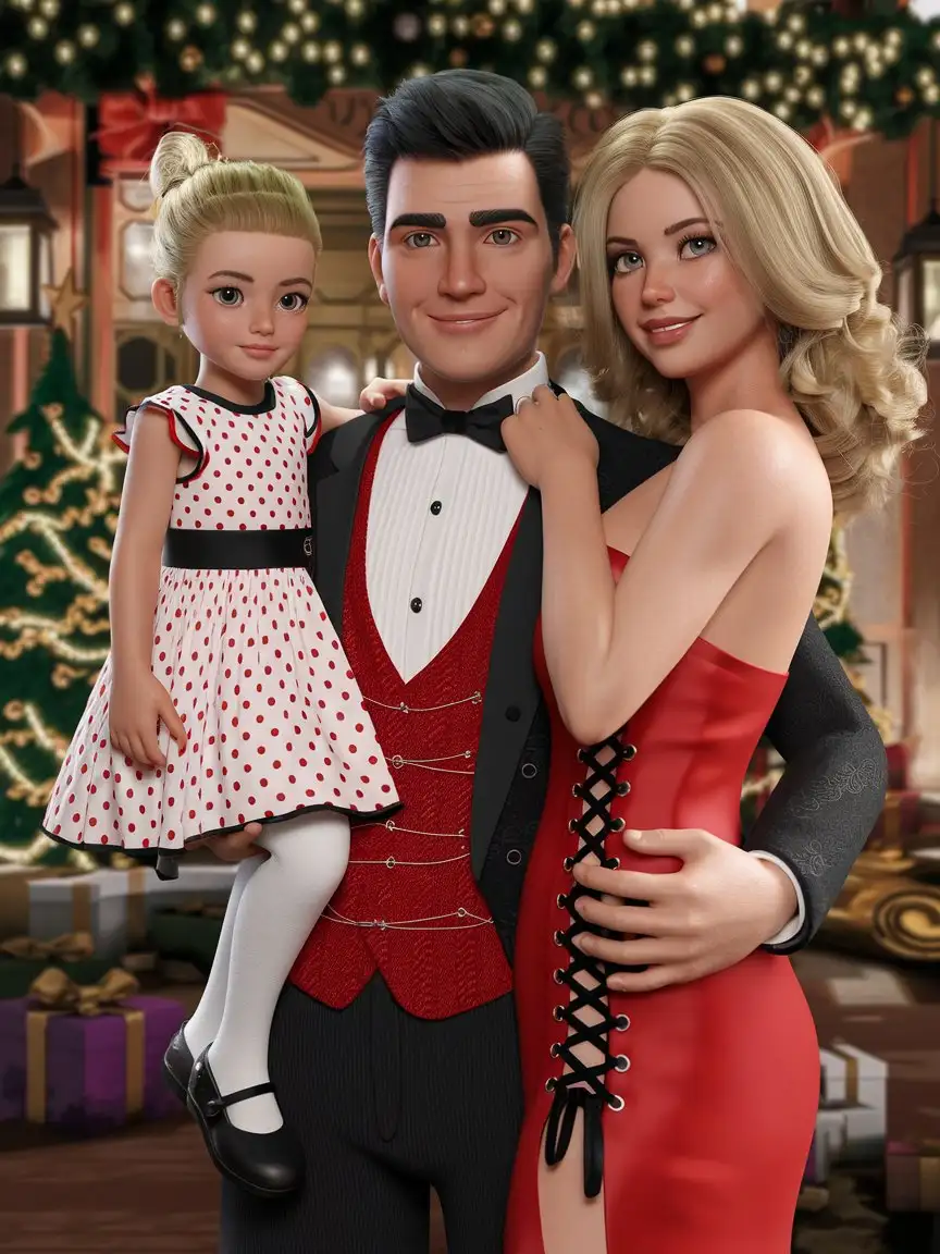 Family-Celebrating-New-Years-Eve-with-Child-in-3D-Animation