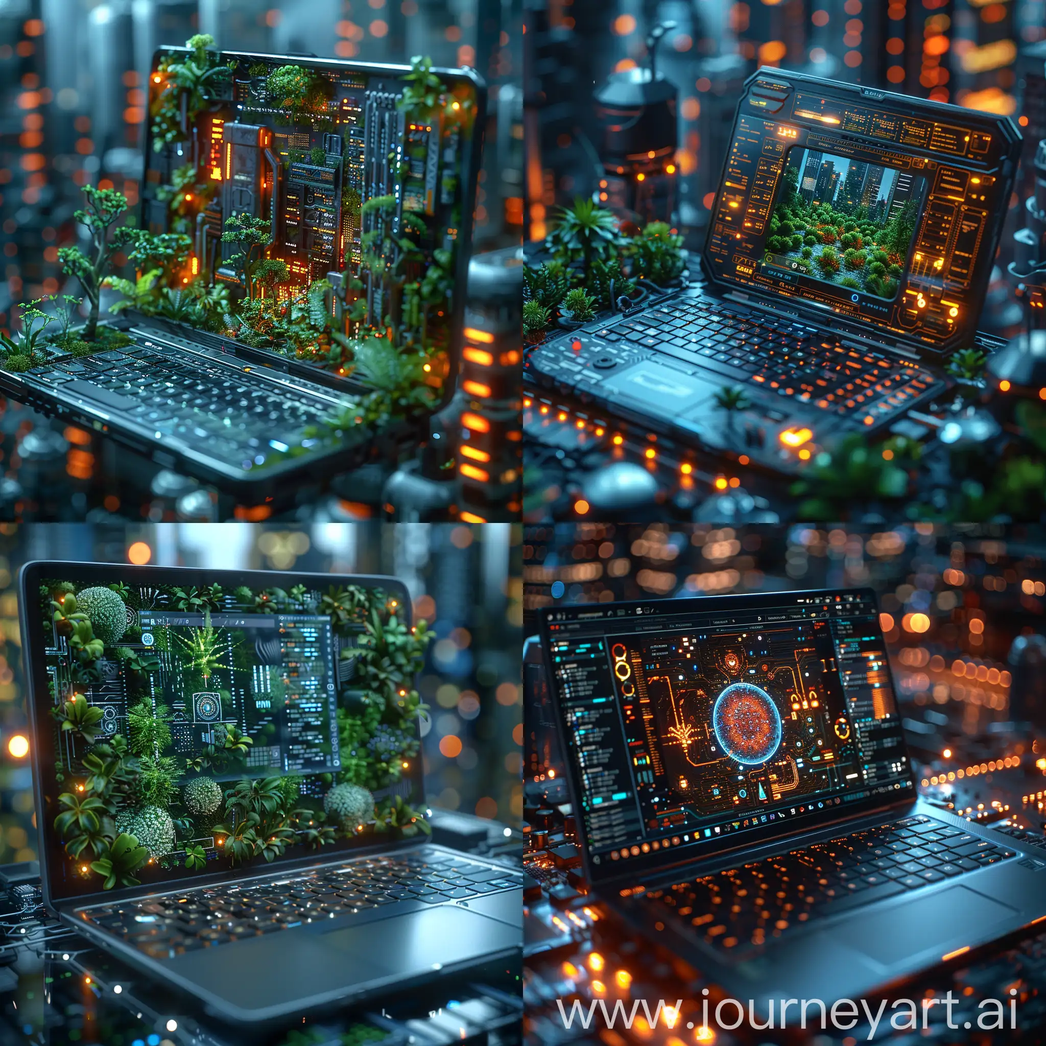 Futuristic-Holographic-Laptop-in-Sustainable-Cityscape