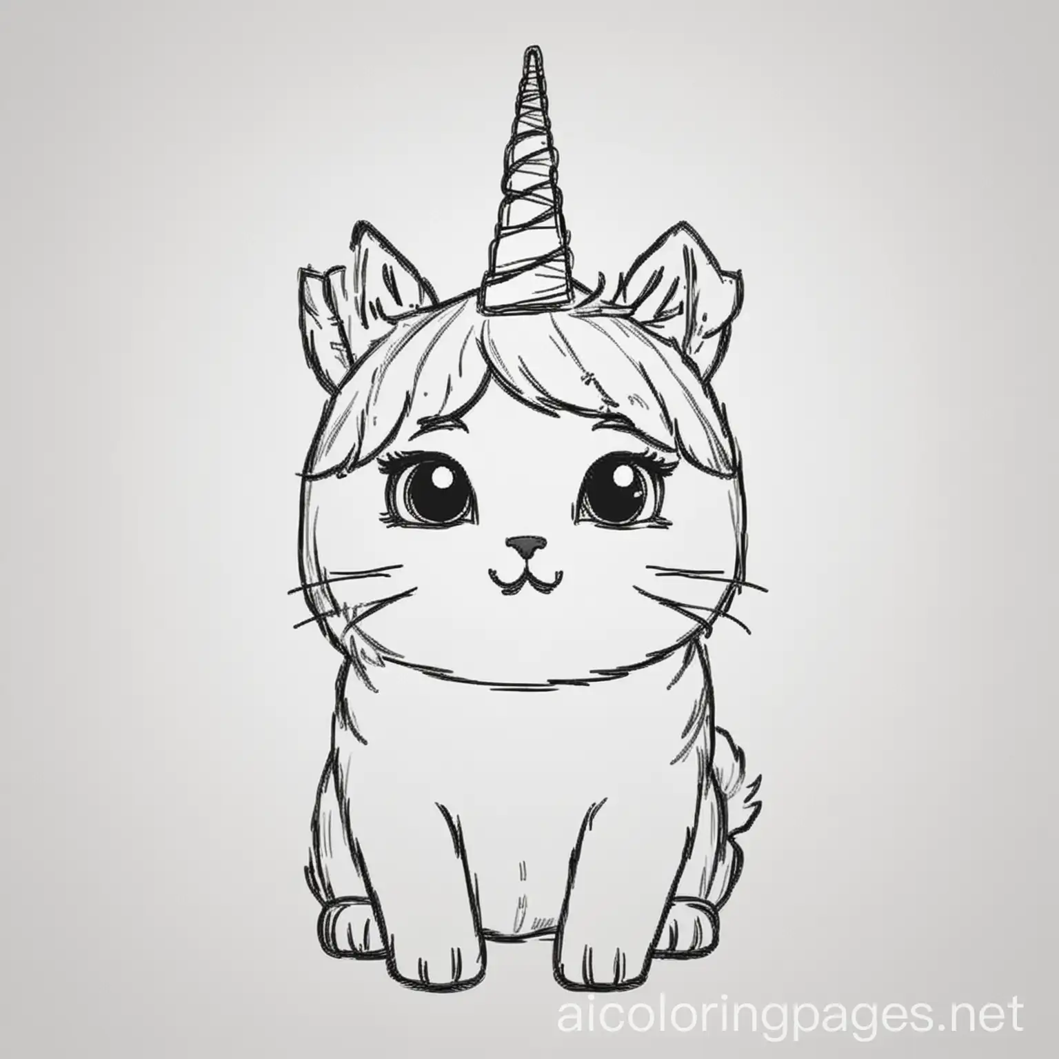 Cute-Cat-Wearing-a-Unicorn-Hat-Coloring-Page-for-Kids