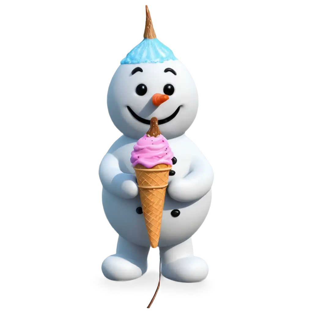 Snowman-Eating-Ice-Cream-PNG-HighQuality-Transparent-Image-for-Creative-Projects