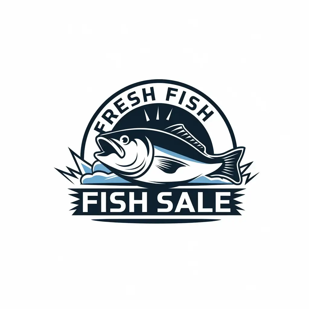 LOGO Design for FISH SALE Fish Frozen Ice and Fresh Elements for Restaurant Industry