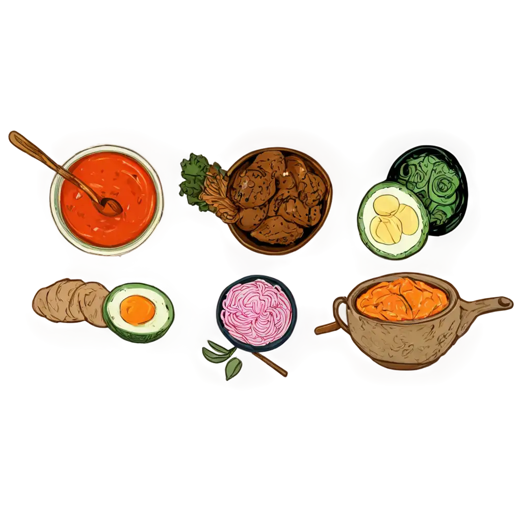 Indonesian-Food-Doodle-PNG-Vibrant-Culinary-Art-for-Your-Projects