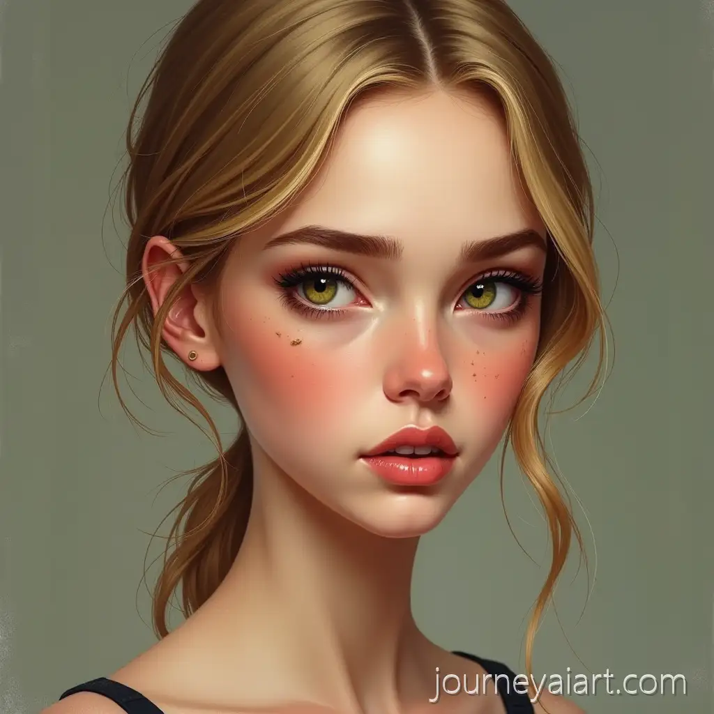 SemiRealistic-Portrait-of-Young-Woman-with-Delicate-Features-and-Green-Eyes