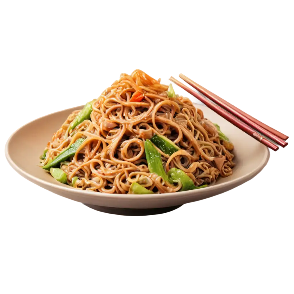 HighQuality-PNG-Image-of-Yakisoba-with-a-Single-Chopstick-Authentic-Japanese-Cuisine