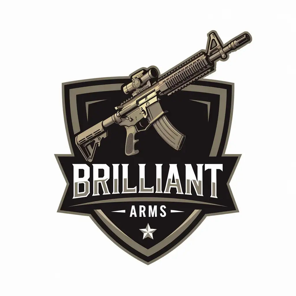 LOGO-Design-for-Brilliant-Arms-Firearm-Symbol-with-Clear-Background