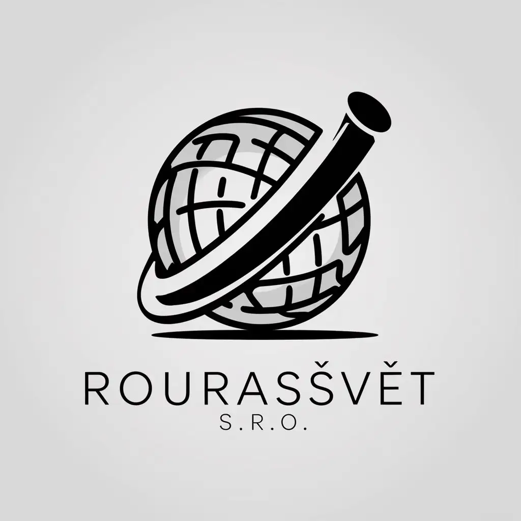 LOGO Design for RouraSvt Globe with Tilted Earth and Pipe Axis Theme