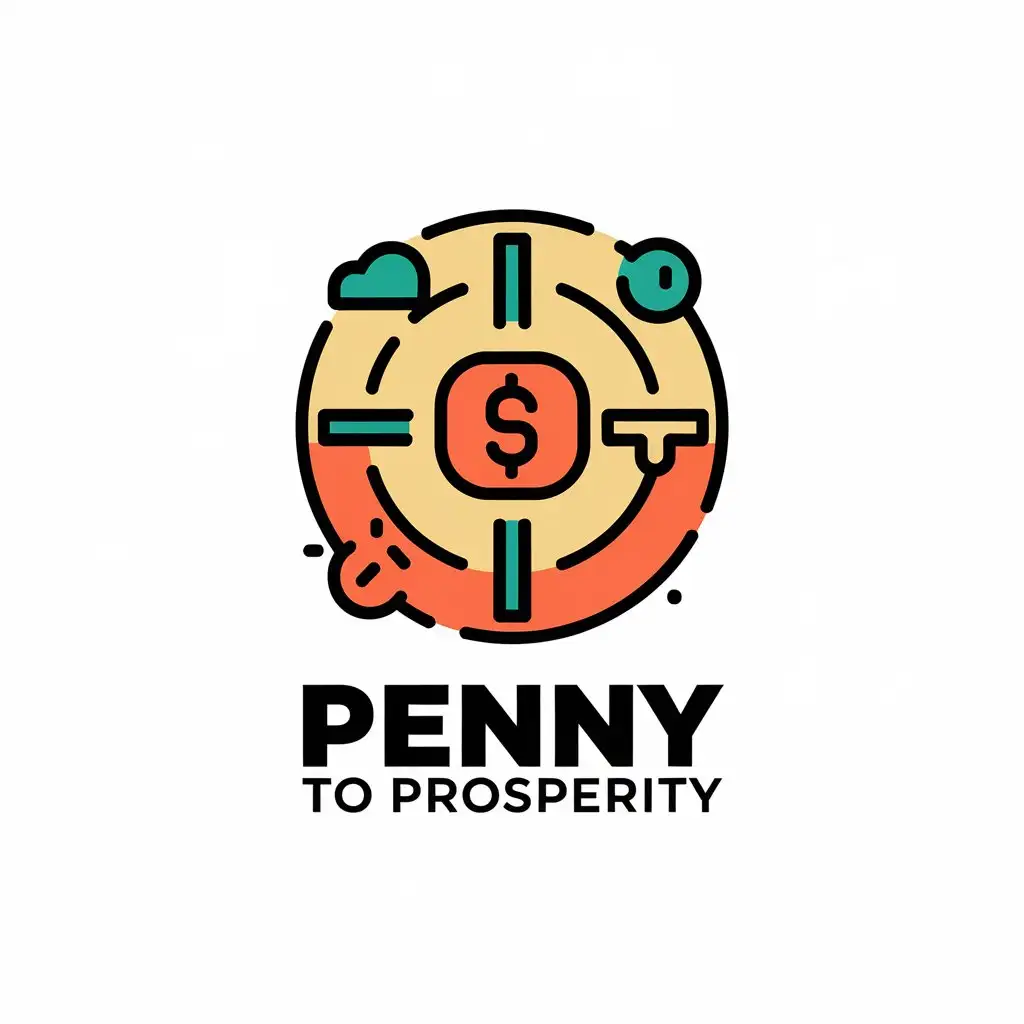 a vector logo design,with the text "Penny to Prosperity", main symbol:youtube logo about money,Moderate,clear background