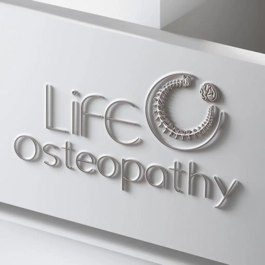 LOGO Design for Life Osteopathy Torus Human Spine Brain with Minimalistic Theme