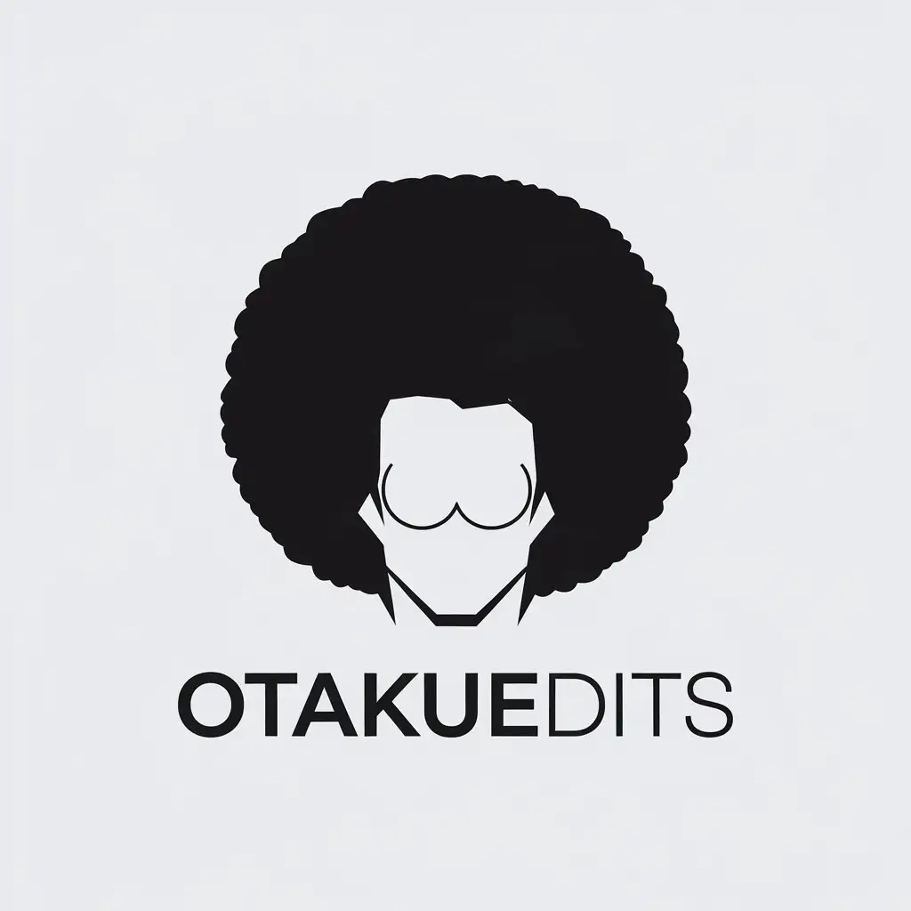 LOGO Design for Otakuedits Minimalistic Afro Hair Symbol for Entertainment Industry