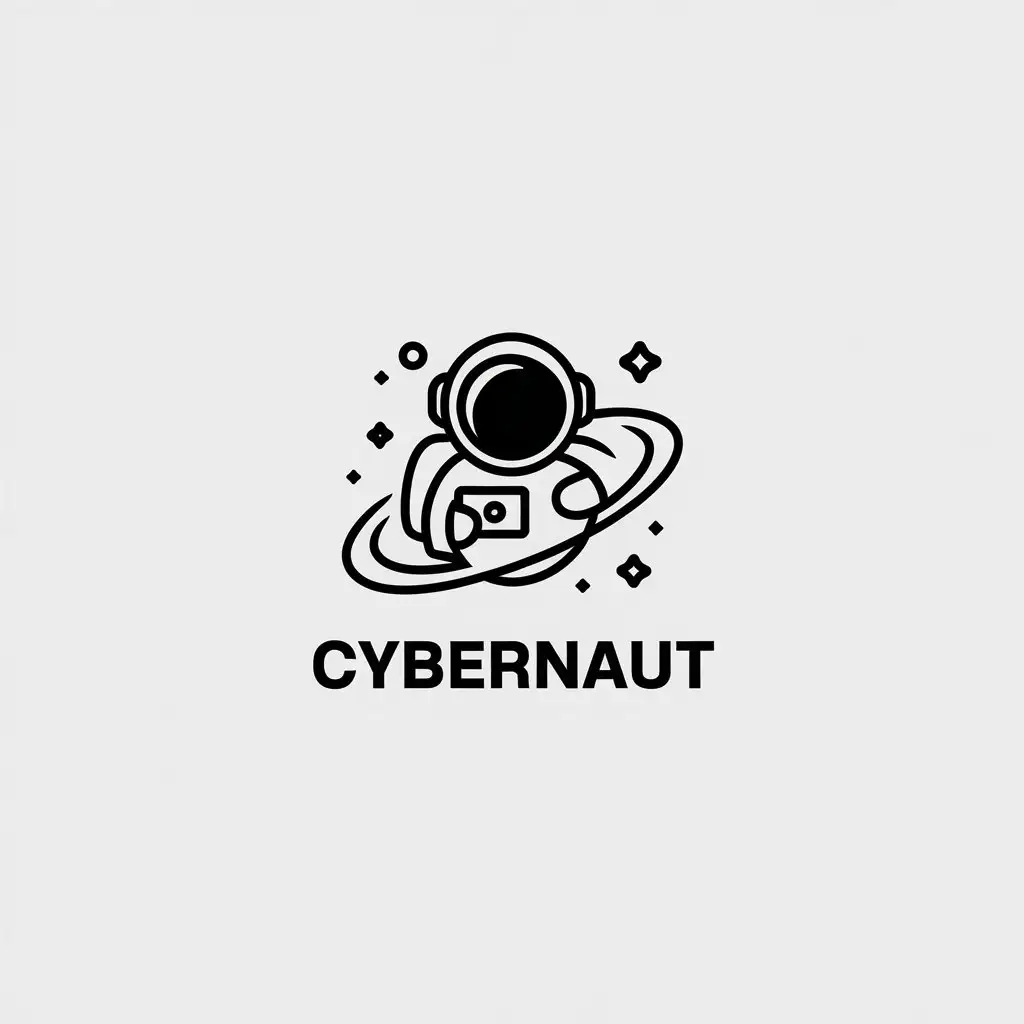 LOGO-Design-For-Cybernaut-Minimalistic-Vector-Logo-with-Internet-Astronaut-Theme