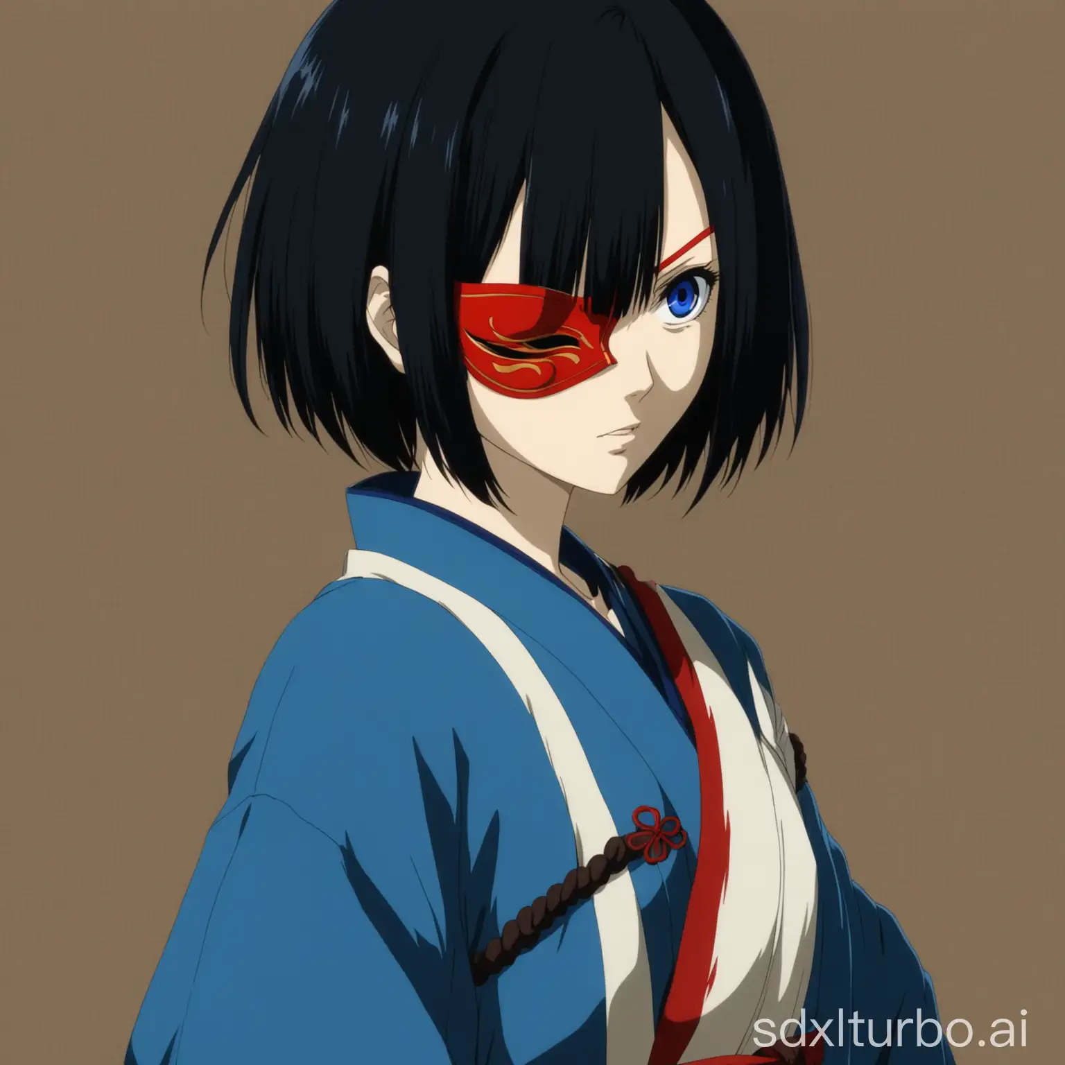 Anime-Style-Character-with-Mask-Red-and-Blue-Eyes-Short-Black-Hair