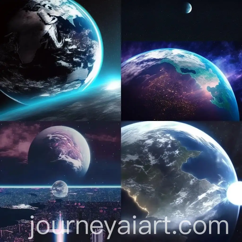 Alien-Spaceship-Producing-Moon-Holograms-near-Earth-View-from-Space