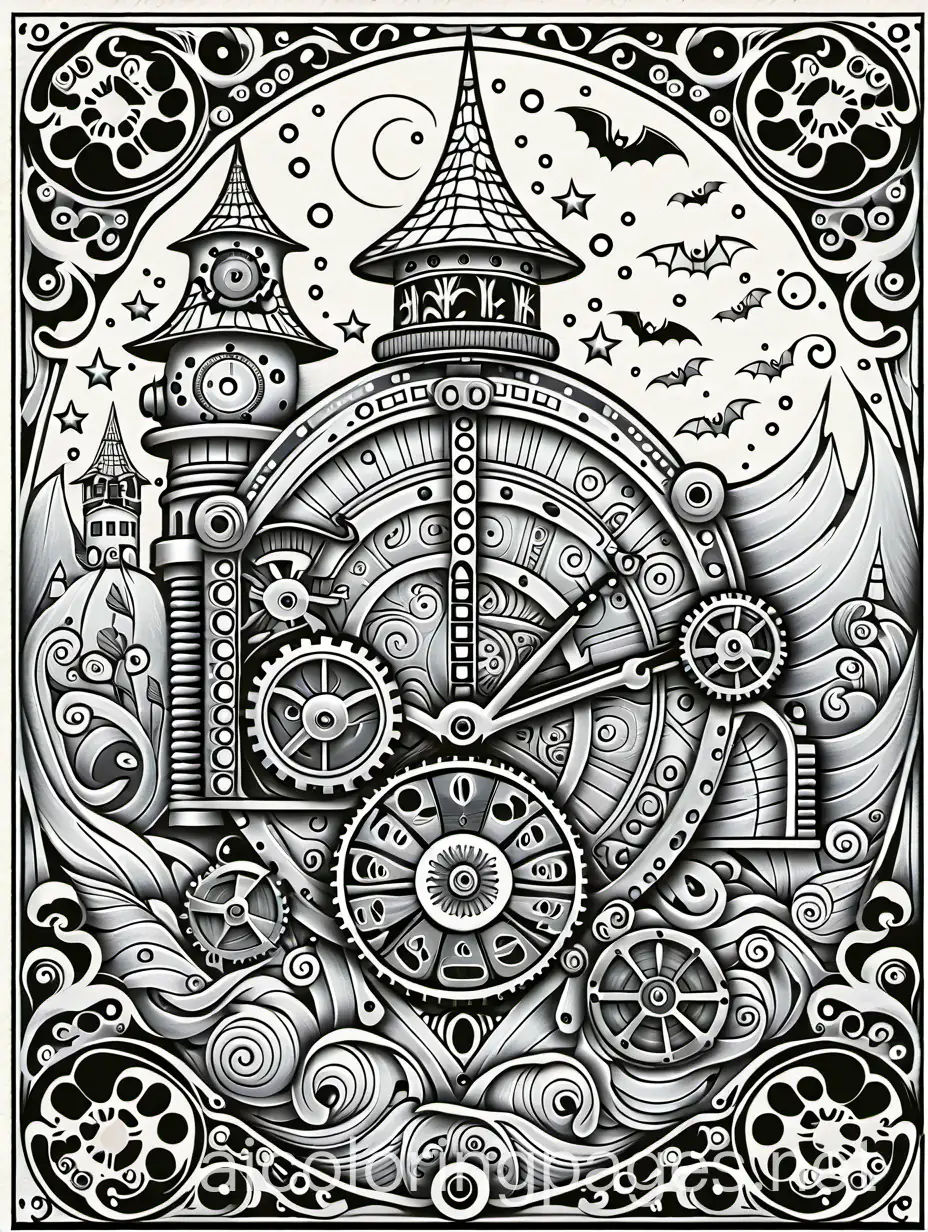 Zentangle-Steampunk-Halloween-Coloring-Page-for-Kids